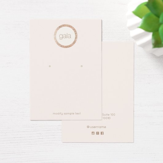 Retro Rose Gold Sequenzen Earring Display Card (Schreibtisch)