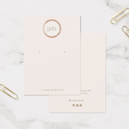 Retro Rose Gold Sequenzen Earring Display Card (Büro)