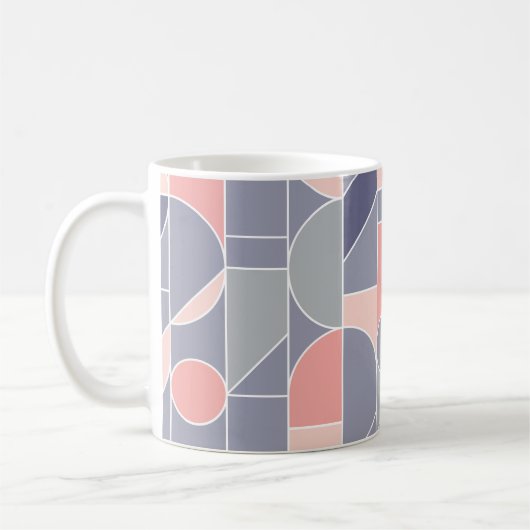 Retro Rose Grau Nahtlose Motif Kaffeetasse (Links)