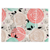 Retro, Rose Große Geschenktüte (Rückseite)