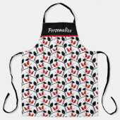 Retro Rose Hüfte rot und schwarz Schürze (Vorderseite)