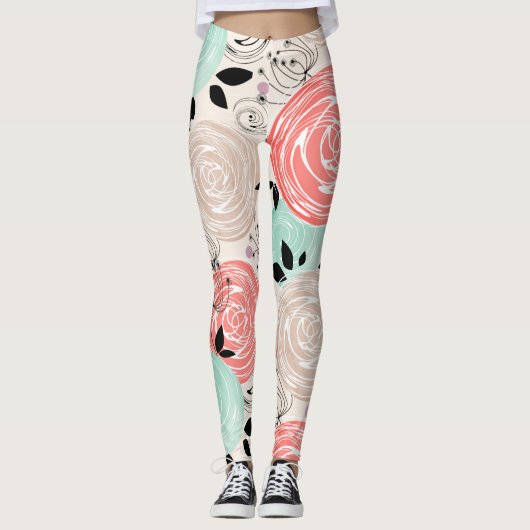 Retro, Rose Leggings (Vorderseite)