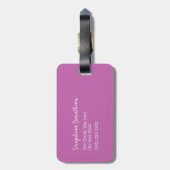 Retro-Rose Personalisiertes Monogramm Gepäckanhänger (Rückseite vertikal)