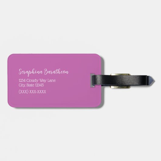 Retro-Rose Personalisiertes Monogramm Gepäckanhänger (Rückseite horizontal)