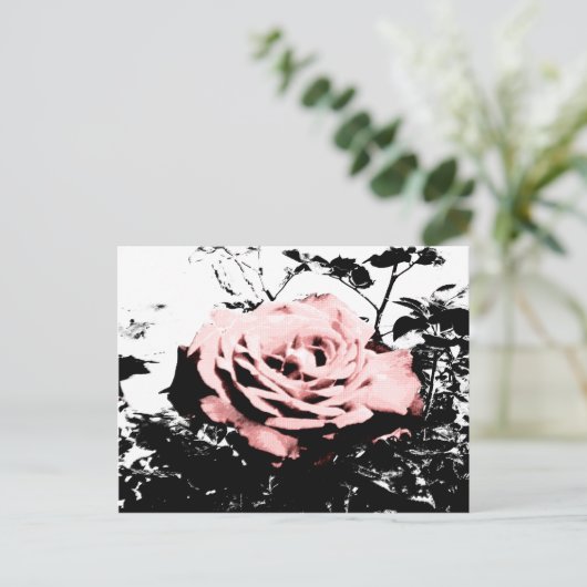 Retro-Rose Postkarte (Stehend Vorderseite)
