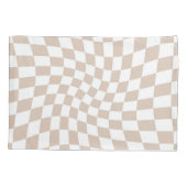 Retro Rose Sand Pink Pastellfarben Karton Kissenbezug (Rückseite-Links)