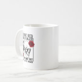 Retro Rose sind rot Mein Soul ist schwarz Skelett Kaffeetasse (Vorderseite Links)