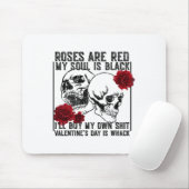 Retro Rose sind rot Mein Soul ist schwarz Skelett Mousepad (Mit Mouse)