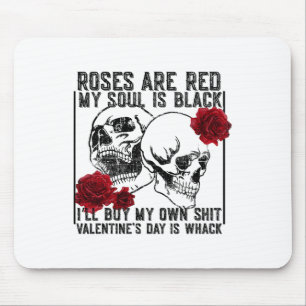 Retro Rose sind rot Mein Soul ist schwarz Skelett Mousepad