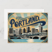 Retro-Rose Stadt Vintag Portland Charm Postkarte (Vorne/Hinten)