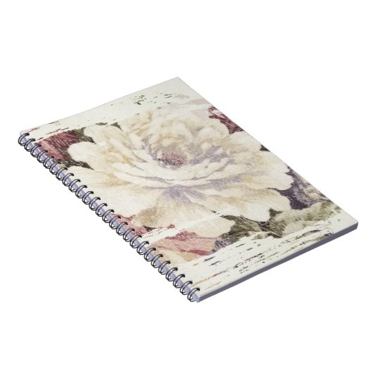 Retro Rose Upholsterdesign Notizblock (Rechte Seite)