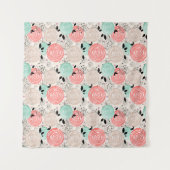 Retro, Rosen Wandteppich (Vorderseite (Horizontal))