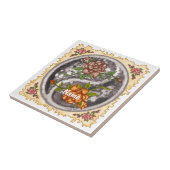 Retro-Rosen Yin Yang Fliese (Seite)