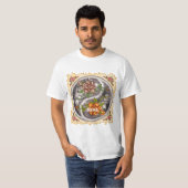 Retro-Rosen Yin Yang T-Shirt (Vorne ganz)