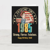 Retro Rosie Riveter Custom Birthday Card for Women Karte (Vorderseite)