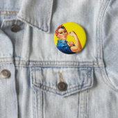 Retro Rosie the Riveter Feminist - wir können es t Button (Beispiel)