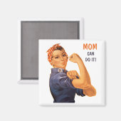 Retro Rosie the Riveter Mama kann es tun Magnet (Vorderseite/Rückseite)
