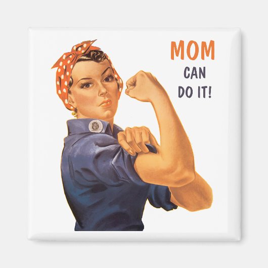 Retro Rosie the Riveter Mama kann es tun Magnet (Vorne)