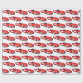 Retro rot 1960 Korvette auf weiß Geschenkpapier (Flach)