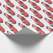 Retro Rot 1960 Wandelkorvette Geschenkpapier (Ecke)