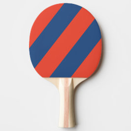 Retro Rot & Blau Drei fette Streifen Tischtennis Schläger