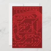 Retro-Rot Circuit Board Tech-Muster Einladung (Vorderseite)