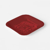 Retro-Rot Circuit Board Tech-Muster Pappteller (Gewinkelt)
