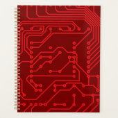 Retro-Rot Circuit Board Tech-Muster Planer (Vorderseite)