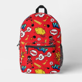 Retro-Rot-Comic- Pop-Art-Explosion-Muster Bedruckter Rucksack (Vorderseite)