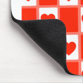 Retro-Rot-Herz-Karo-Muster: AesClipboard Mousepad (Ecke)