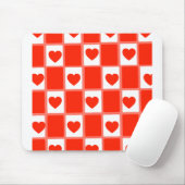 Retro-Rot-Herz-Karo-Muster: AesClipboard Mousepad (Mit Mouse)