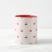Retro-Rot-Kirschmuster-Herz-Glasur Tasse (Zentrum)
