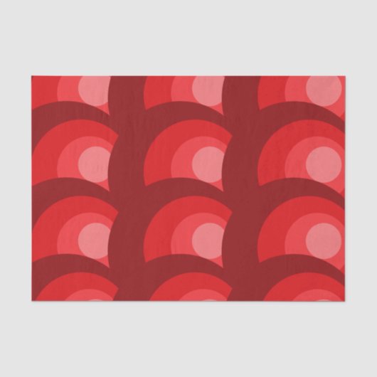 Retro-Rot-Kreise-Muster Seidenpapier (Vorderseite)