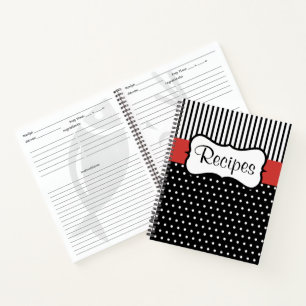 Retro-Rot Küchenrezept-Notizbuch Kochbuch-Geschenk Notizblock