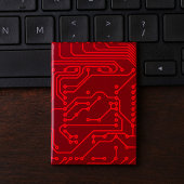 Retro-Rot-Leiterplatte-Tech-Muster Button