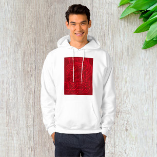 Retro-Rot-Leiterplatte-Tech-Muster Hoodie
