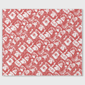 Retro Rot oder ein beliebiges Farbfernsehmuster Geschenkpapier (Flach)