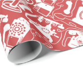 Retro Rot oder ein beliebiges Farbfernsehmuster Geschenkpapier (Rolleneckpunkt)