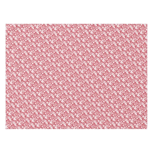 Retro Rot oder ein beliebiges Farbfernsehmuster Tischdecke (Vorderseite (Horizontal))
