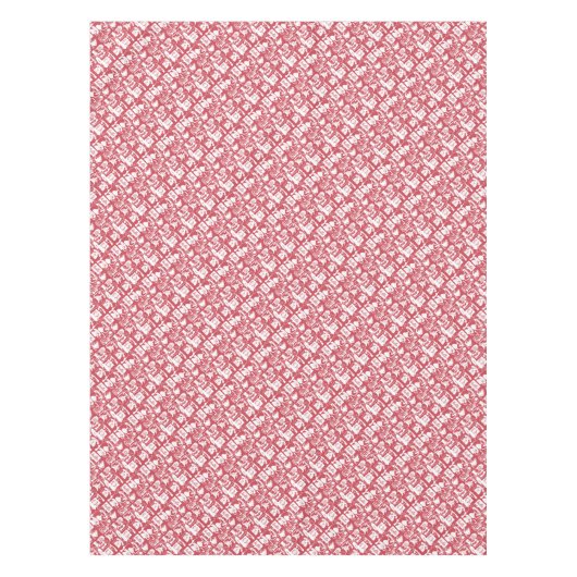 Retro Rot oder ein beliebiges Farbfernsehmuster Tischdecke (Vorderseite)