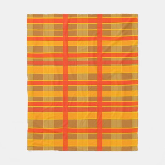 Retro-Rot-Orange-Karomuster Fleecedecke (Vorderseite)