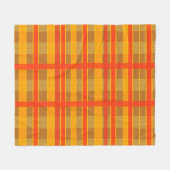 Retro-Rot-Orange-Karomuster Fleecedecke (Vorderseite (Horizontal))