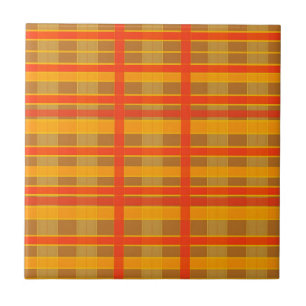 Retro-Rot-Orange-Karomuster Fliese