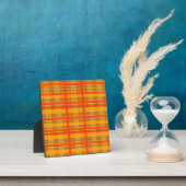 Retro-Rot-Orange-Karomuster Fotoplatte (InSitu)