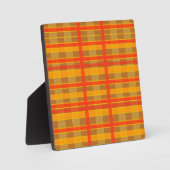 Retro-Rot-Orange-Karomuster Fotoplatte (Vorderseite)