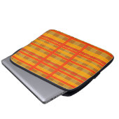 Retro-Rot-Orange-Karomuster Laptopschutzhülle (Vorne Knopf)