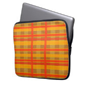 Retro-Rot-Orange-Karomuster Laptopschutzhülle (Vorderseite Links)