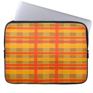 Retro-Rot-Orange-Karomuster Laptopschutzhülle