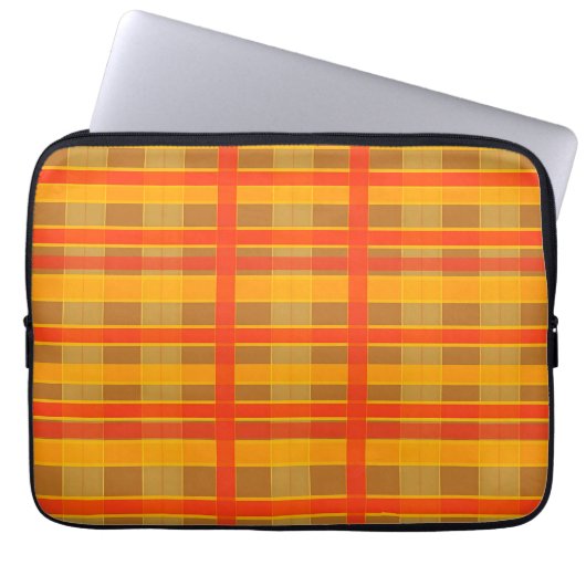 Retro-Rot-Orange-Karomuster Laptopschutzhülle (Vorderseite)