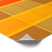 Retro-Rot-Orange-Karomuster Poster (Ecke)